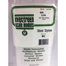 Evergreen 9006 Styrene Plastic Clear Sheet 0.010"x 6"x 12" (2)