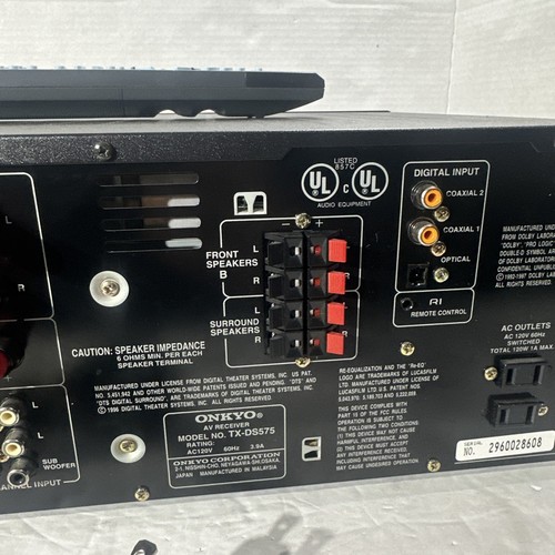 Onkyo TX-DS575 Receiver HiFi Stereo Home Theater 5.1 Channel Remote Bundle - Picture 7 of 9