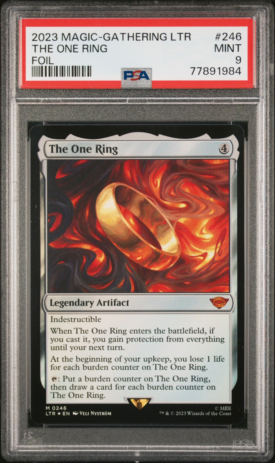 2023 MTG TALES OF MIDDLE-EARTH FOIL #246 THE ONE RING PSA 9