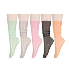 Women Sheer Lace Socks Fashion Girls Tulle Slouch Mesh Loose Clear