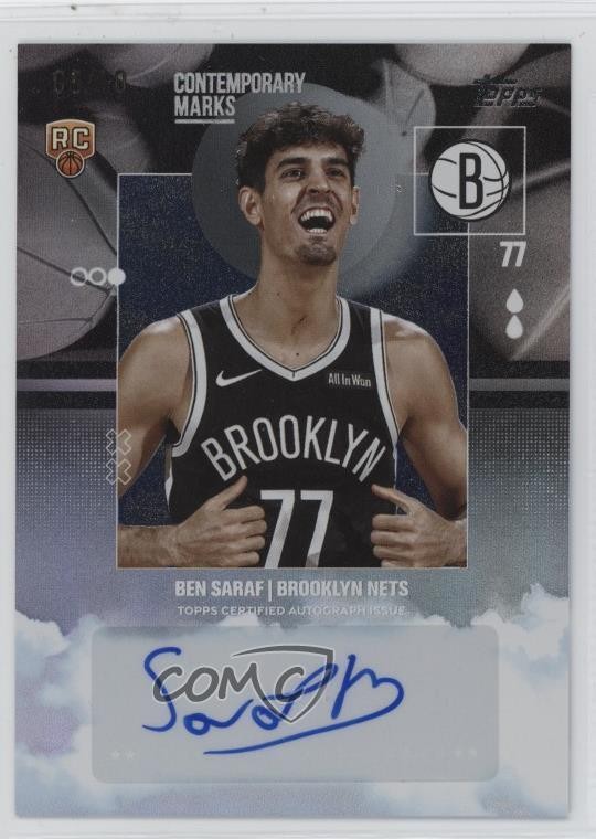 2025 Topps Contemporary Marks Black Rainbow /10 Ben Saraf #CM-BS Rookie Auto RC