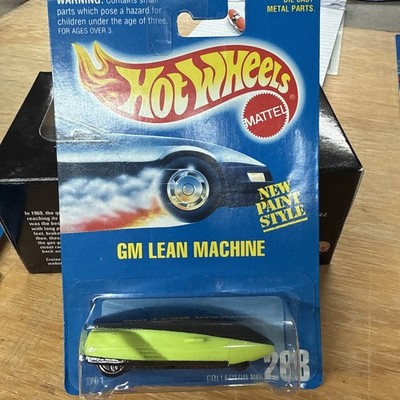 Hot Wheels Mid 1990s Mainline #268 GM Lean Machine Bright Lime & Black w/ SBs