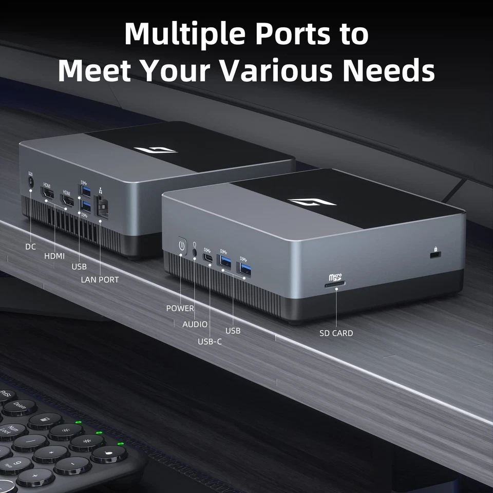 Nano J1 Linux Mini PC, Intel N5095A Quad-Core, 16GB RAM, 1TB PCIe SSD, 4K Dua... - Image 4 of 4