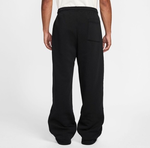 Nike Jordan Brooklyn Fleece Men's Oversized Pants Black IB7238-010 Open-Hem - Picture 2 of 5