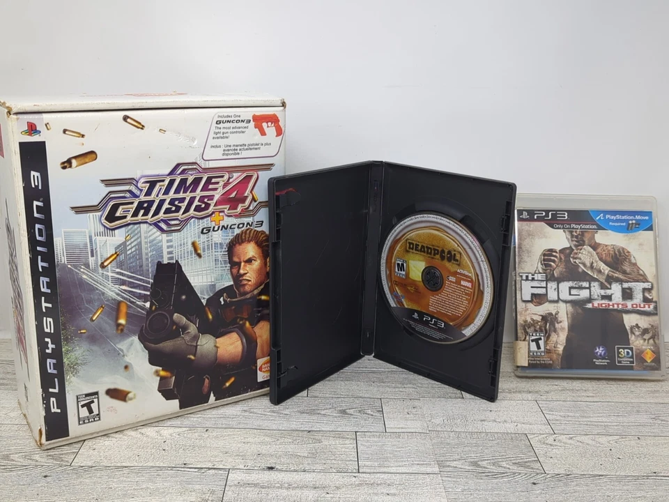 Time Crisis 4 & Gun PlayStation 3 PS3 system Guncon3 W/Box Bundle Missing Sensor - Image 2 of 4