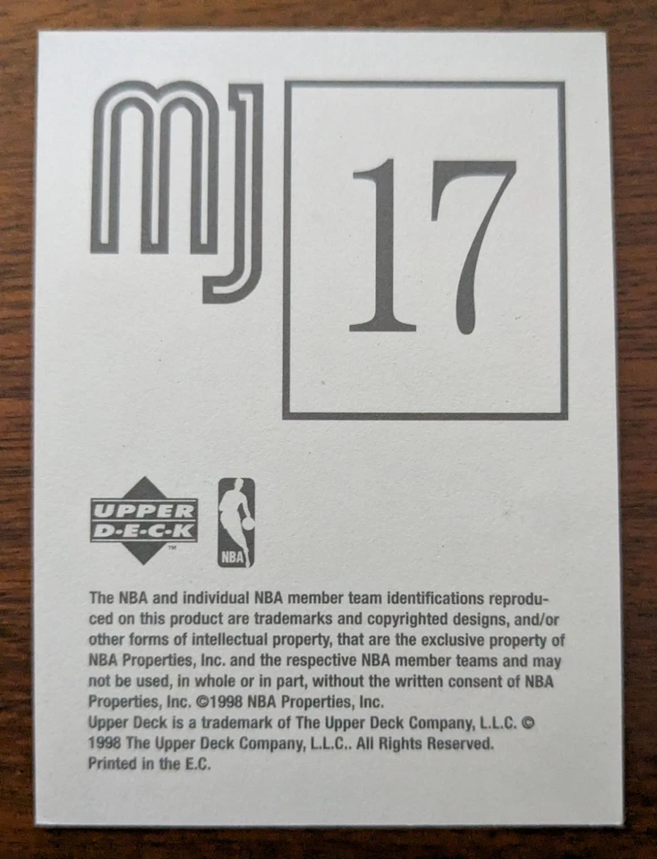 MICHAEL JORDAN, 1998-99 UPPER DECK STICKER #17 - Image 2 of 2