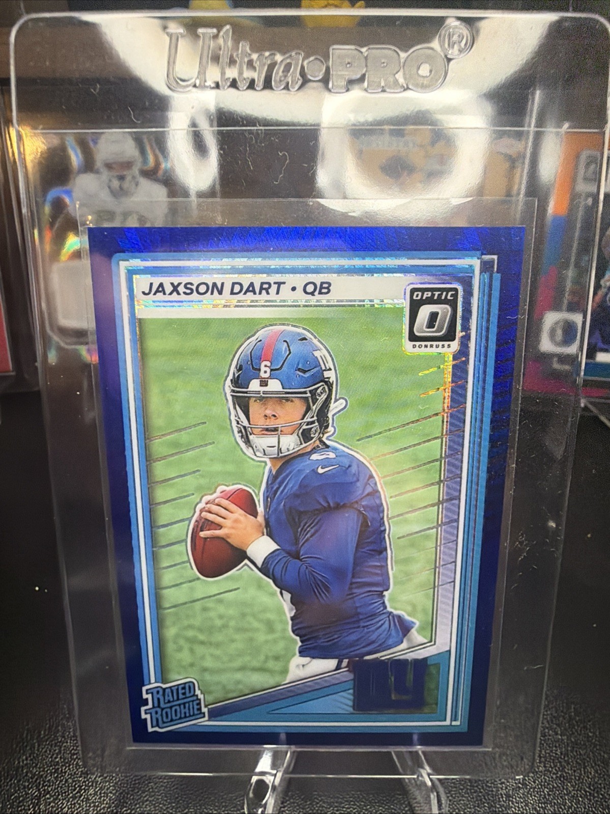 2025 Panini Donruss Optic - Rated Rookie Jaxson Dart #273 Blue Hyper Prizm (RC)