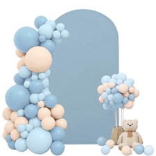7.2FT Wedding Arch Cover Stretchy Fitted Round Top Stand Double Sided Dusty Blue
