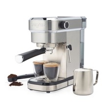 Salter Espresso Machine With Milk Frother for Ground Coffee 1.1L Capacity 1350W