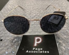 NEW Foster Grant POLARIZED SUNGLASSES Gold Metal Round Lenses FG MP 20 14 710