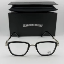 Chrome Hearts Cross Design Glasses Silver Black/Clear Lens - Authentic New