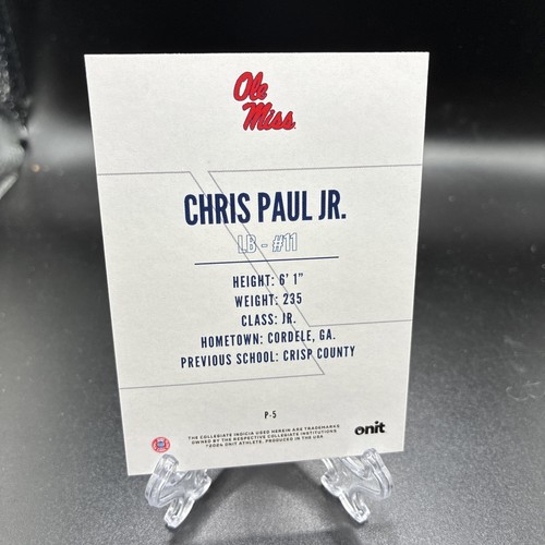 2024 Onit Athlet Mississippi Rebels Gold Parallel Chris Paul Jr Ole Miss - Bild 2 von 2
