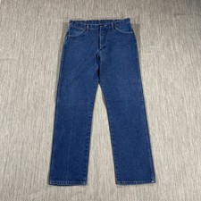 Wrangler 13MWZ Jeans Men 35X32 VTG Made in USA Cowboy Cut Blue Denim Measurement