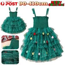 Girls Christmas Dress Slip Sundress Tutu Summer XMAS Party Costume Festival Suit