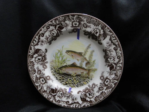Spode Woodland North American Fish Rainbow Trout: Dinner Plate, 10 1/2", Flaw