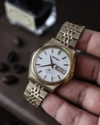 1970 Vintage Seiko LM Gold Plated linen dial Ref. 5606-7010 - kanji day/date