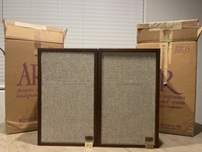 Pair Of Walnut AR-6 Acoustic Suspension Loudspeaker System Speakers— READ DESC.