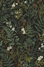 Dark Green Fern Botanical Shelf Liner Adhesive Vinyl Botanical Drawer Liner W...