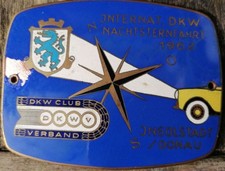 DKW CLUB Plakette, Nachtsternfahrt 1962, Oldtimer, RARITÄT, DKWV