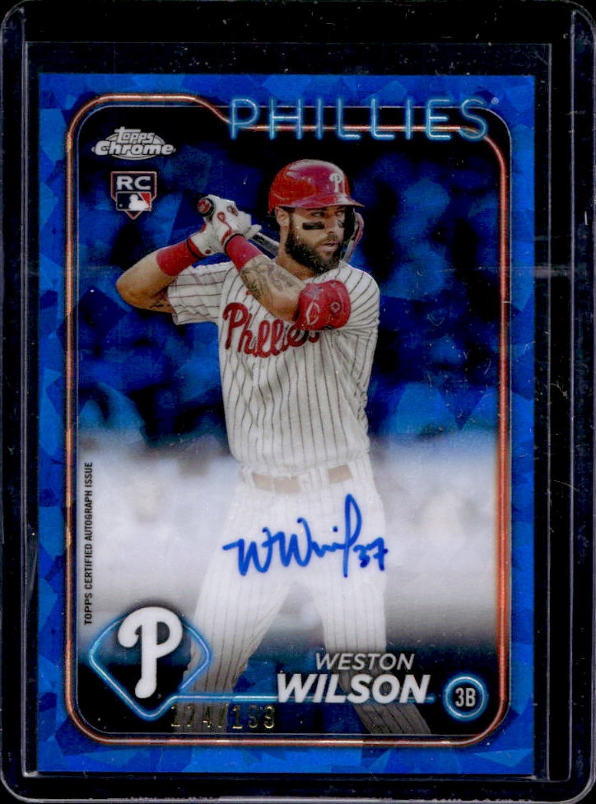 2024 Topps Chrome Sapphire Weston Wilson Auto RC Rookie #/199 Phillies