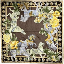 LEONARD Vintage Silk Horse Scarf 35  with Box - 1980s