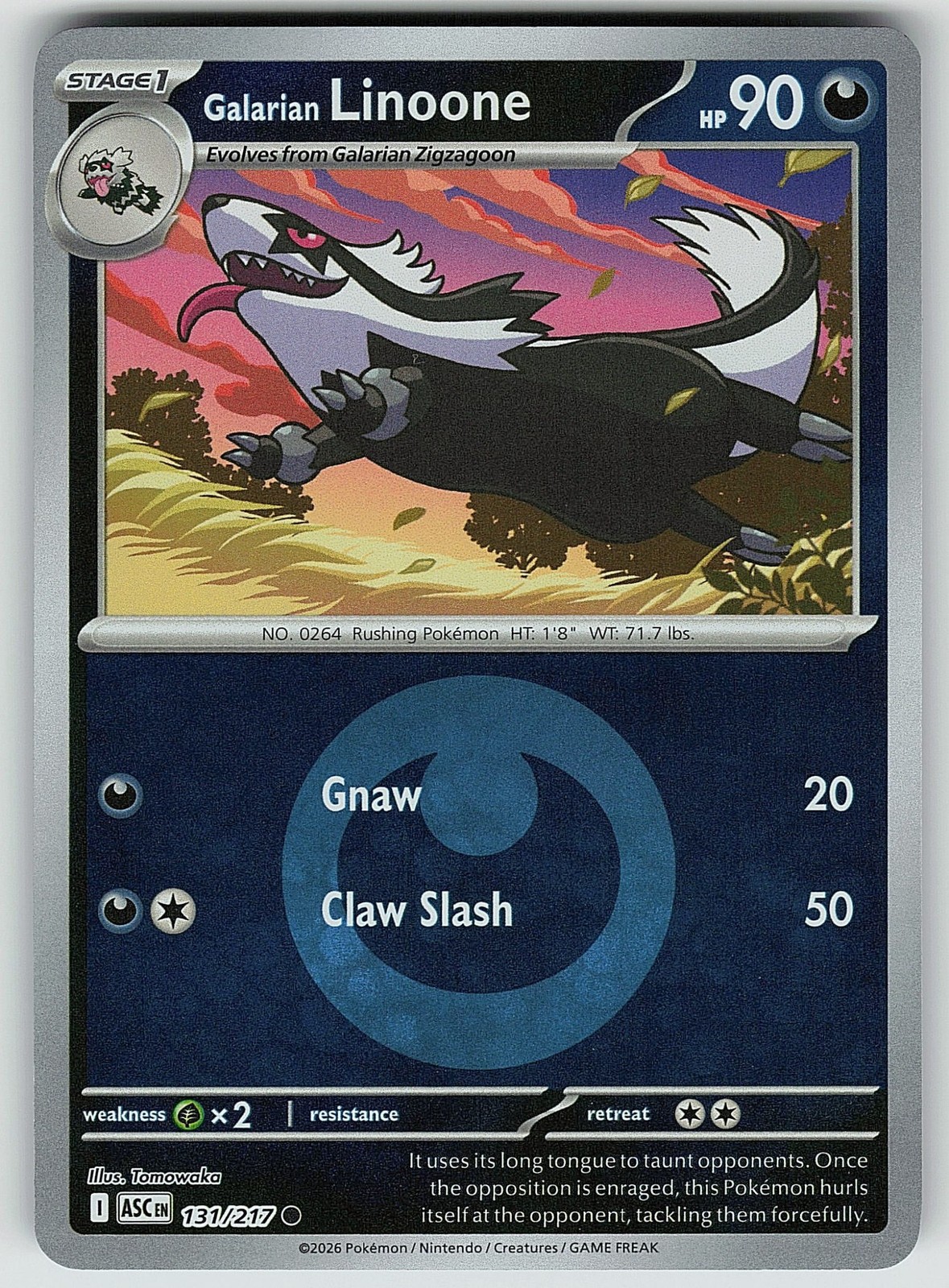 Galarian Linoone (Energy Symbol Pattern) Reverse Holofoil [ASC - 131/ ...