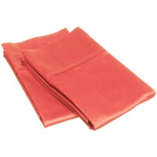 700 Thread Count Egyptian Cotton Pillowcase Bed Set, Modern Solid Sateen, Nat...