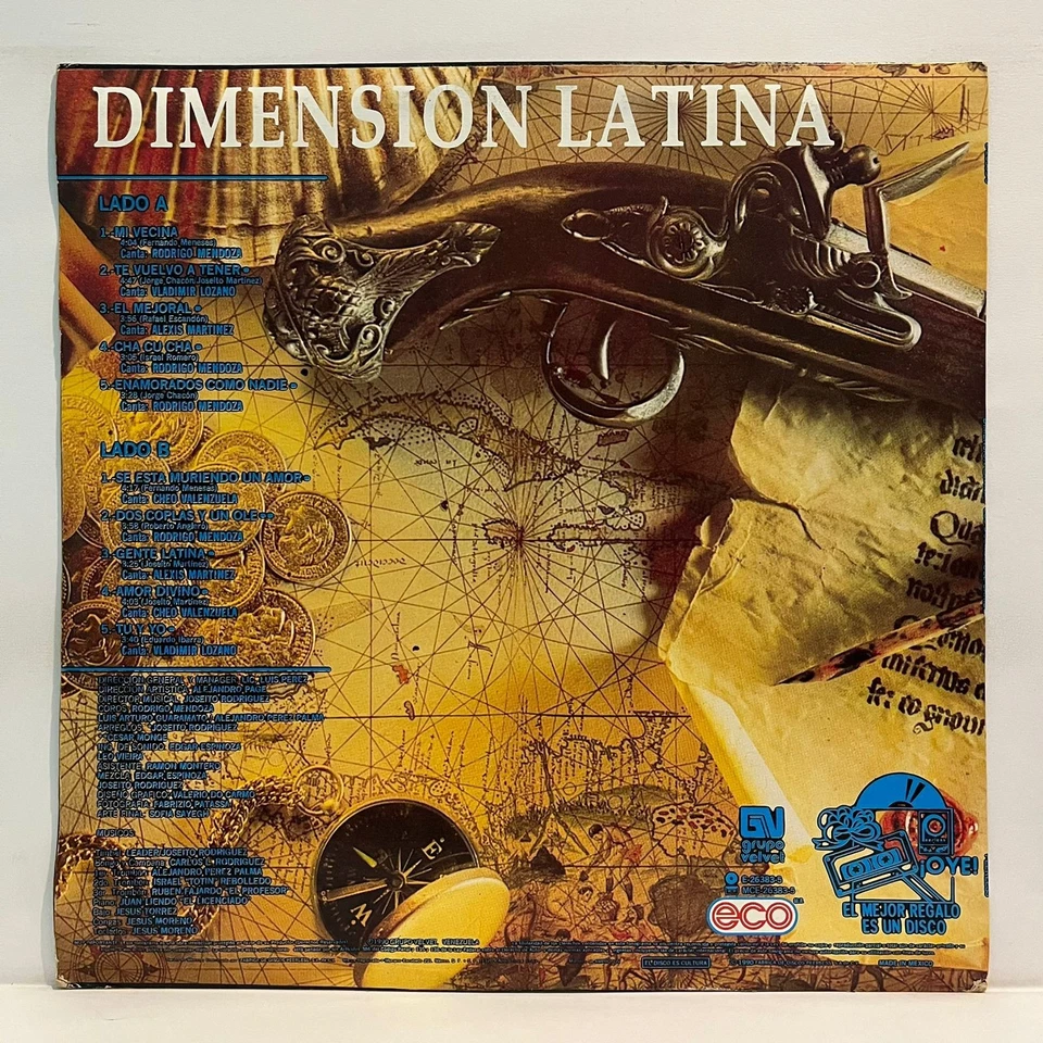 DIMENSION LATINA - LOS DUEÑOS DEL CARIBE - 1990 MEXICAN LP ALBUM - Image 2 of 4