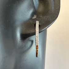 1/3 Carat Natural Diamond Hoop Earrings - Sterling Silver with Gold Overlay