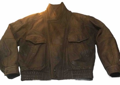 Wilson Adventure Bound Brown Leather Bomber Jacket Large w/thinsulate Liner