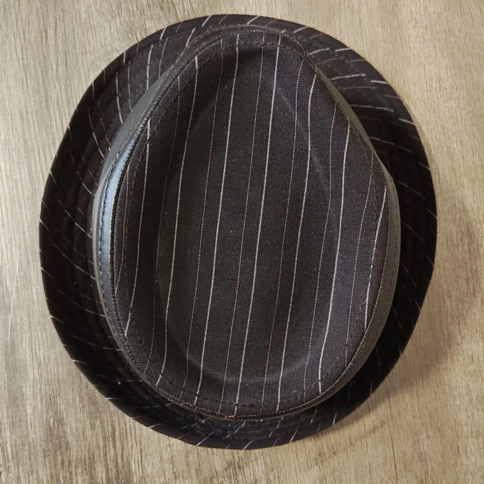 Sombrero Goorin Brothers Fedora Ajustado Para Hombre Talla Única Cuero Marrón Trilby Rayas Foto 4 de 4