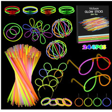 Neon Leuchtstäbe 100 Stück 7 Farben 144 Verbinder Knicklichter Set