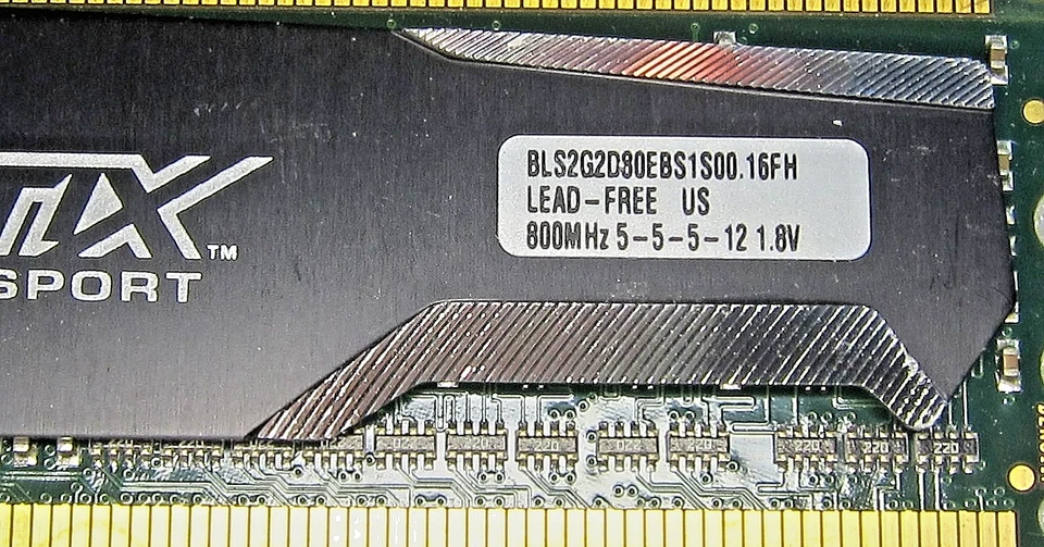 8GB (4x 2GB) Crucial BLS2G2D80EBS1S00.16FH PC2-6400U DDR2 800MHz 1.8v RAM - Image 4 of 4