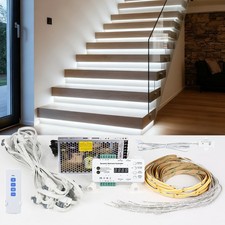 Motion Sensor LED Stair Lights Kit 16 Steps 1m COB Light Bars Daylight Sensor
