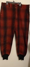 VTG Heavy Duty Red Buffalo Plaid Wool Hunting Pants Size 34x31 Union Label