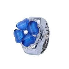 Creative Women Lady Steel Round Dial Elastic Finger Ring Quartz Watch Girl Gifts