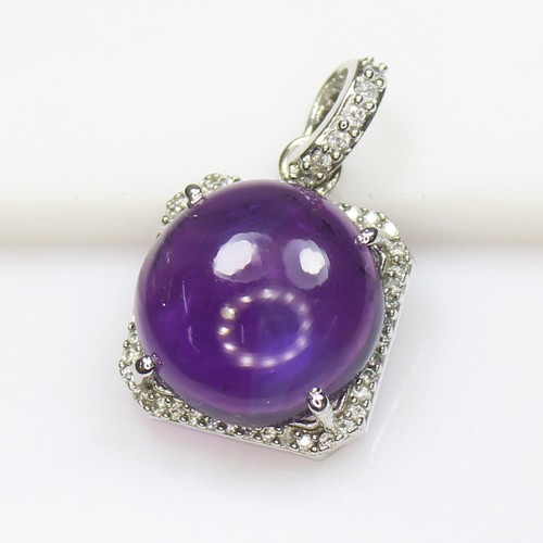 Natural Purple Amethyst Vintage Pendent With 925 Sterling Silver 4.55 Grams - Picture 3 of 7