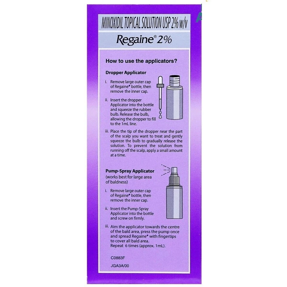 Solución para pérdida de cabello para mujeres Regaine Minoxidiil 2 % cuero cabelludo fuerza regular (60 ml) Foto 3 de 4