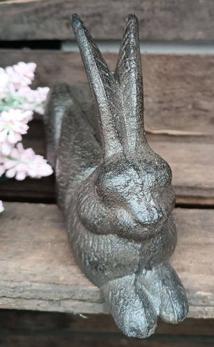 ❤️Liegender Hase Osterhase Gusseisen Rost Vintage Garten Ostern Landhaus ❤️ - Bild 2 von 4