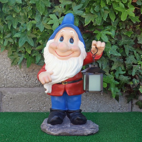 Gnome Garden Ornament Fairy Dwarf Statue LED Solar Lantern Light Décor UK GIFTS - Picture 33 of 61