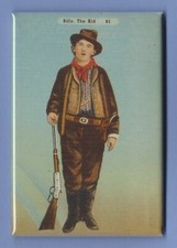 BILLY THE KID 2X3 FRIDGE MAGNET OUTLAW GUNFIGHTER OLD WILD WEST WANTED POSTER