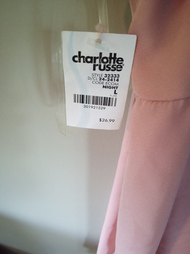 New Women's Large Charlotte Russe Pink Romper - Picture 6 of 9