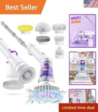 Cordless Electric Spin Scrubber with 6 Brush ...