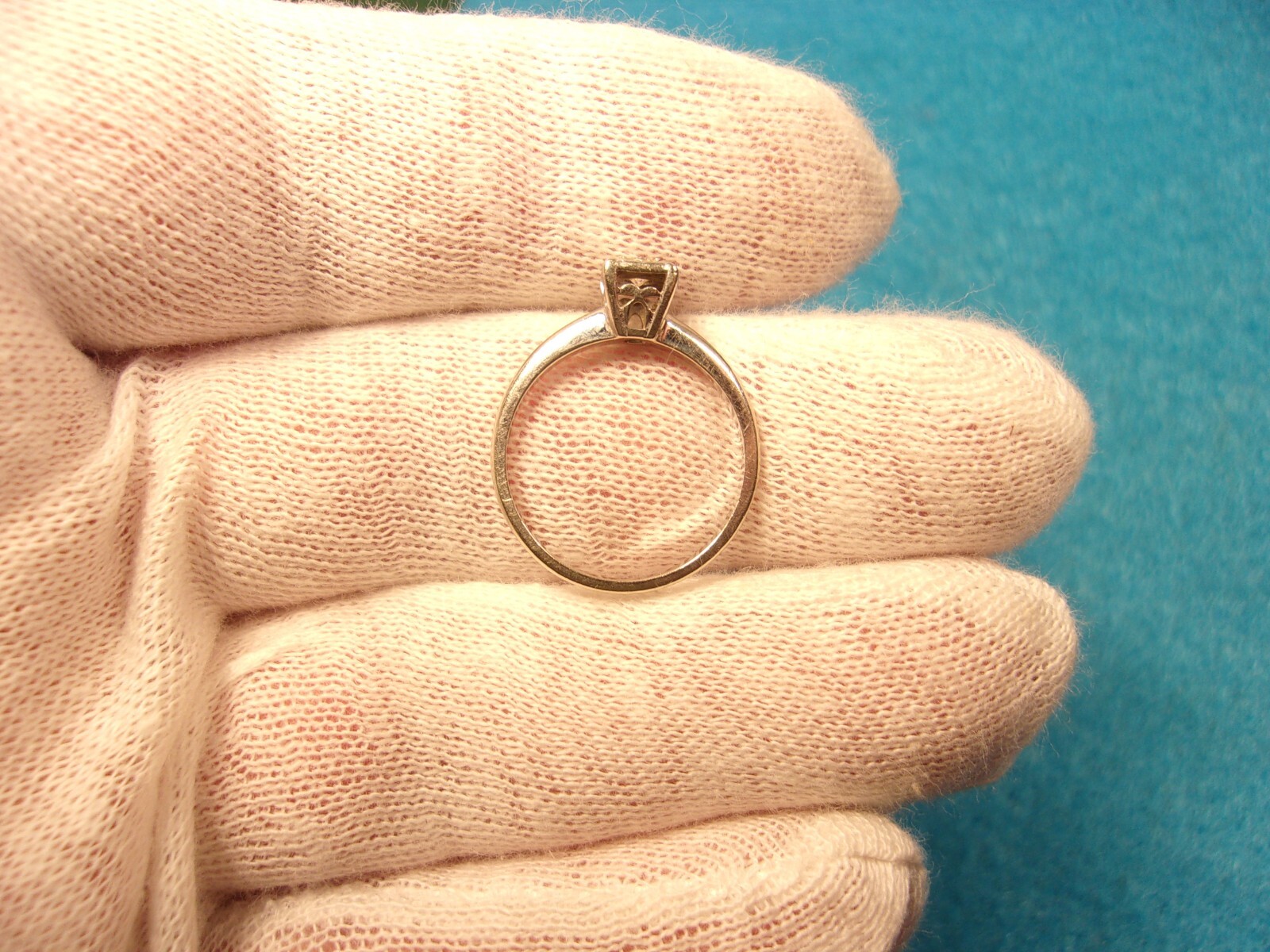 ELEGANT OLD VTG ANTIQUE? LADY'S 14K WHITE GOLD & DIAMOND SOLITAIRE