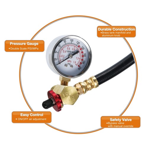 12Pc Air Tank Repair Kit Air Tank Hose Assembly Kit Come with Pressure Gauge ... - Picture 5 of 7