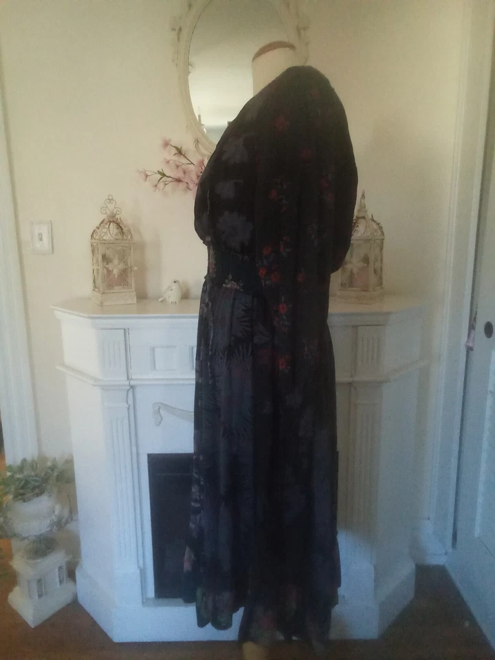 Vestido negro floral Sacred Threads S/M Foto 4 de 4