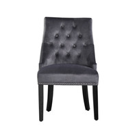 Velvet Dining Chair with Door Knocker Ring Windsor Dressing Room Chair 1/2/4/6