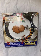 Housewares International Christmas Starlight Dinnerware 12 Piece Set New Boxed