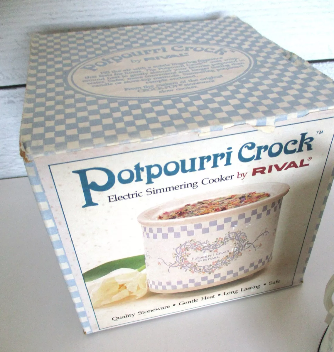 Rival Potpourri Pot Vintage Electric Porcelain No Lid Container Boxed with  Instructions