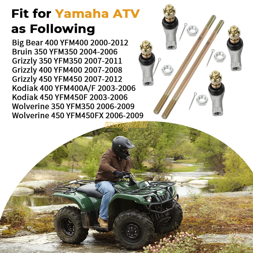Kit de barras de amarre con extremo para Yamaha Big Bear 400 Kodiak 400 450 Bruin 350 Foto 2 de 4